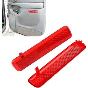2pcs Door Door Red Reflector لوحة ، متوافقة مع Chevrolet GMC Yukon 2003-2007 ، السائق الخلفي الأيسر وعاكس الباب الأيمن الجانبي ، يحل محل 15183155 ، 15183156