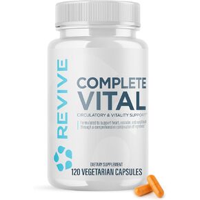 Revive MD Supplements & Support, Complete Vital (120 Vegetarian Capsules) - NAC & CoQ10 Supplement Supports Health, & Antioxidant Activity