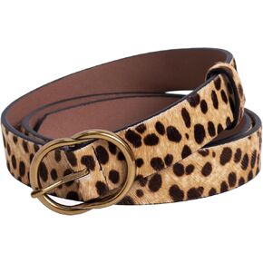 Womens Belt Casual Fashion Leopard Ladies Waist Belt brown Adjustable Black Skinny Belts for Jeans Pants Dress