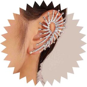 Boho Rhinestone Ear Climber Earrings Gold Crystal Ear Crawler Earrings Large Rhinestone Wrap Cuff Earrings Sprakly Cz Crystal Crawler Climber Earrings Jewelry for Women