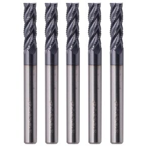 BestParts High Performance 5Pcs Solid Carbide Roughing End Mills, AlTiN Coated, 4 Flute, 35 Degree Helix, 3/16" Cutting diameter, 3/16" Shank diameter, 5/8" Length of Cut, 2" Overall Length
