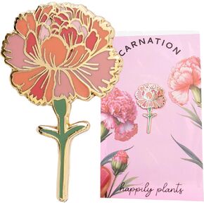 Pink Carnation Flower Enamel Pin – Elegant Flower Lapel Brooch Accessory for Women, Unique Floral Gift, Symbol of Love & Gratitude – Perfect for Jackets, Bags, Hats