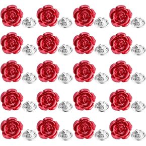 20 Pcs Enamel Rose Flowe Brooches Pins for Women Colorful Floral Brooch Flower Lapel Pin Badge Crafts Breastpin Jewelry Gift for Women Men Clothing Bags Backpacks Jackets Hat