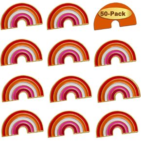 2/12/50/100Pcs Enamel Les Sunset Lesbian Pride Rainbow Lapel Pins Bulk-Supports LGBT Progress Gay Brooch Badge for Men Women Clothes Bags Hats