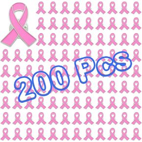12/25/50/100/200/300/400 Pieces Breast Cancer Pins Breast Cancer Awareness Bulk Items Pink Hope Ribbon Lapel Pins Enamel Jewelry Brooches Pins for Women