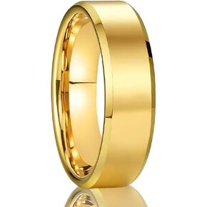 Gold Tungsten Carbide Rings for Men and Women 8mm/6mm/4mm Men's Engagement Wedding Bands High Polish Comfort Fit