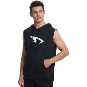 Sleeveless Hoodies for Men Tank Tops Boxing Hoodies Gym Muscle Cut Off T Shirts for Bodybuilding Athletic Training