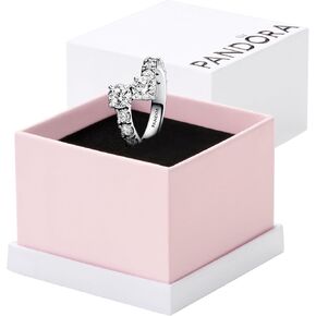 PANDORA Sparkling Overlapping Band Ring - Silver Ring for Women - Gift for Her - Sterling Silver with Man-Made Crystals - With Gift Box