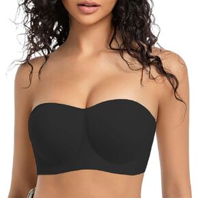 Wireless Strapless Bras for Women Smooth Non-Slip Convertible Bandeau Bra