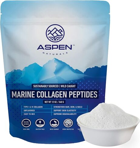 ASPEN NATURALS Grass fed Bovine Collagen Peptides Powder 3lb - Collagen for Women, USA Sourced from USDA Inspected Cattle, Gluten Free, Paleo Friendly, Water Soluble, Flavorless, Easily Mixes in Saudi Arabia