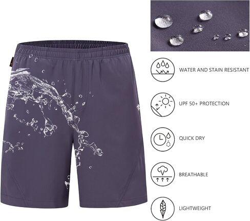 BASSDASH Men’s 7" Fishing Shorts UPF 50+ Lightweight Water Resistant Quick Dry for Hiking with Zipper Pocket FP06M in Saudi Arabia