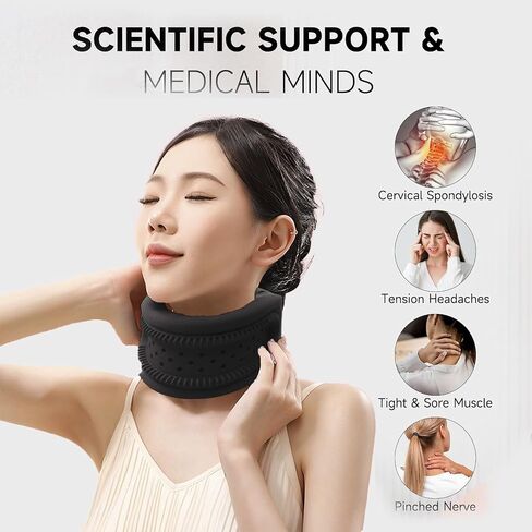 Neck Brace for Neck Pain and Support, Adjustable Cervical Collar for Sleeping, Soft Foam Neck Protectors Wraps Keep Vertebrae Stable and Aligned, Women & Men Cervical Spine Pressure Relief (Long) in Saudi Arabia