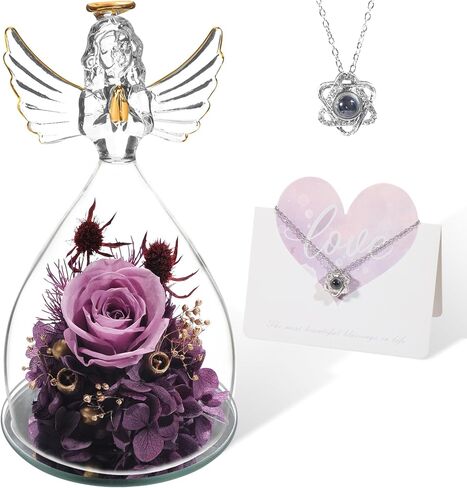 Mothers Day Roses Gifts, Rose in Angel Figurines Gifts for Women Mom Her Grandma Friend Sister Girlfriend Wife on Mothers Day Birthday Valentines Day House Warming in Saudi Arabia