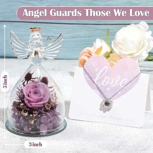 Mothers Day Roses Gifts, Rose in Angel Figurines Gifts for Women Mom Her Grandma Friend Sister Girlfriend Wife on Mothers Day Birthday Valentines Day House Warming in Saudi Arabia