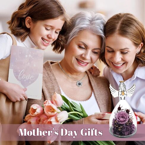Mothers Day Roses Gifts, Rose in Angel Figurines Gifts for Women Mom Her Grandma Friend Sister Girlfriend Wife on Mothers Day Birthday Valentines Day House Warming in Saudi Arabia