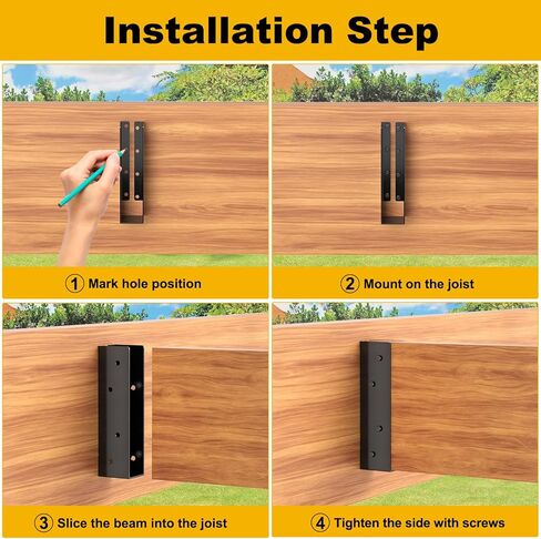 شماعة رافدة مخفية (عبوة واحدة)، دعامة رافدة ذات شفة مخفية خارجية مقاس 4 × 6 بوصة مع براغي، شماعات رافدة خفيفة مطلية بمسحوق الصلب Q235B لعارضة 4 × 6 بوصة، أرجوحة، درابزين، سياج in Kuwait
