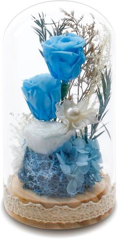 Preserved Rose Flowers for Women, Forever Preserved Flowers in Glass Dome, Eternal Real Roses Gift for Mother's Day, Christmas, Anniversary and Birthday (Pink) in Saudi Arabia