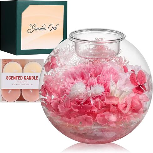 Aoshin Preserved Flowers Rose, Birthday Gifts for Her, Preserved Real Roses in Glass Dome with Aromatherapy Candle, Eternal Flowers Gift for Women, Grandma, Mom, Wife, Girlfirend (Pink) in Kuwait