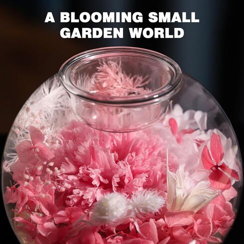 Aoshin Preserved Flowers Rose, Birthday Gifts for Her, Preserved Real Roses in Glass Dome with Aromatherapy Candle, Eternal Flowers Gift for Women, Grandma, Mom, Wife, Girlfirend (Pink) in Kuwait