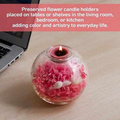 Aoshin Preserved Flowers Rose, Birthday Gifts for Her, Preserved Real Roses in Glass Dome with Aromatherapy Candle, Eternal Flowers Gift for Women, Grandma, Mom, Wife, Girlfirend (Pink) in Kuwait