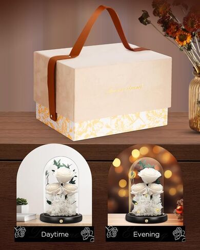 Black Flowers Rose Gifts for Grandma: Forever Real Roses Preserved Flower for Mom Girlfriend Wife in Saudi Arabia