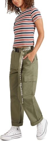 FIVESTAR GENERAL Women's Belted Utility Cargo Crop Pant, High-Rise, Button Closure with Brass Zipper in Kuwait