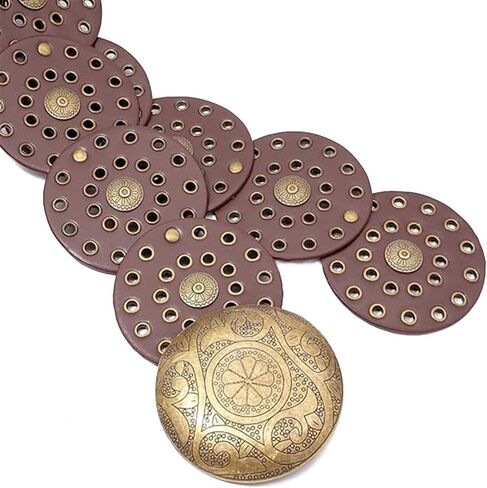 Western Leather Belt for Women Wide Cowboy Hollow Boho Disc Concho Waist Belts for Dress Jeans in Kuwait