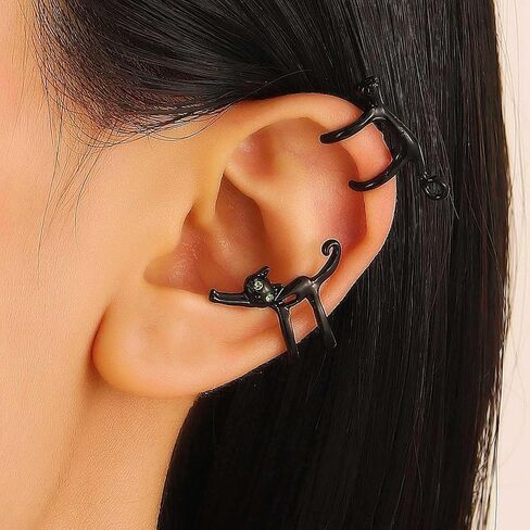 Cat Ear Cuff Earrings Gold Cat Ear Cuff Wrap Earrings Cat Cuff Climber Animal Ear Cartilage Earrings Cute Kitten Non Piercing Crawler Earrings Jewelry for Women in Saudi Arabia