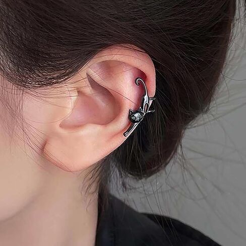 Cat Ear Cuff Earrings Gold Cat Ear Cuff Wrap Earrings Cat Cuff Climber Animal Ear Cartilage Earrings Cute Kitten Non Piercing Crawler Earrings Jewelry for Women in Saudi Arabia