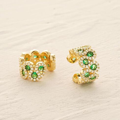 myears نساء أذن الكفة أقراط الذهب مقطع غضروف غير مثقوب على التفاف مفتوح قوس قزح Zirconia 14k مطلي بالذهب مطلي بالمعدلات اليومية البسيطة in Kuwait