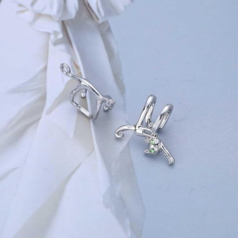 Cat Ear Cuff Earrings Gold Cat Ear Cuff Wrap Earrings Cat Cuff Climber Animal Ear Cartilage Earrings Cute Kitten Non Piercing Crawler Earrings Jewelry for Women in Saudi Arabia