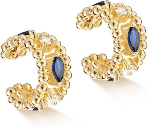 myears نساء أذن الكفة أقراط الذهب مقطع غضروف غير مثقوب على التفاف مفتوح قوس قزح Zirconia 14k مطلي بالذهب مطلي بالمعدلات اليومية البسيطة in Kuwait