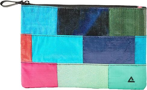 RAREFORM Patchwork Charlie Pouch | Lightweight, Recycled Material, Water-Resistant & Easy to Clean | Inner Fleece Lining, Unique Design, Colors May Vary in Saudi Arabia