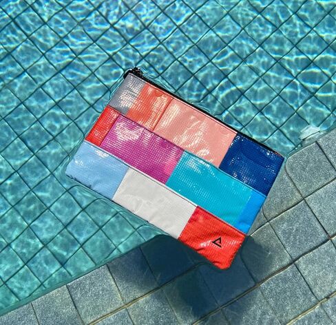 RAREFORM Patchwork Charlie Pouch | Lightweight, Recycled Material, Water-Resistant & Easy to Clean | Inner Fleece Lining, Unique Design, Colors May Vary in Saudi Arabia