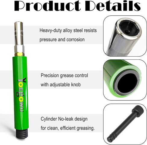 Upgraded Grease Fitting Cleaning Tool - Durable Effective Grease Zerk Cleaner for Fittings, Pins, Shafts, Bushings,Joints Removes Old Dried Grease with Penetrating Fluid and Hydraulic Pressure (Green) in Saudi Arabia