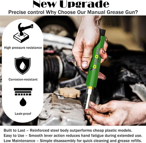 Upgraded Grease Fitting Cleaning Tool - Durable Effective Grease Zerk Cleaner for Fittings, Pins, Shafts, Bushings,Joints Removes Old Dried Grease with Penetrating Fluid and Hydraulic Pressure (Green) in Saudi Arabia