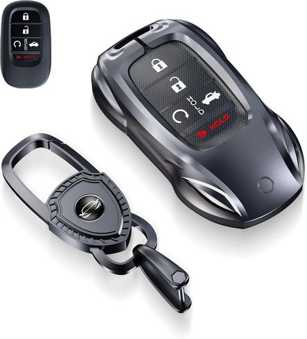 for Honda Key fob Cover with Keychain,2016-2022 2023 2024 2025 Civic Accord HR-V Pilot CR-V, Silicone,Ridgeline Car Key Fob Case Holder (Classic Black，For Honda-B) in Kuwait