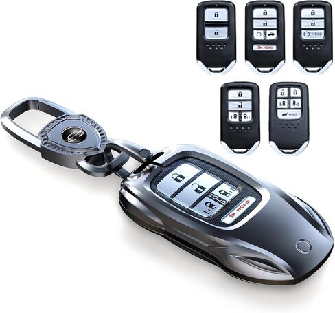 for Honda Key fob Cover with Keychain,2016-2022 2023 2024 2025 Civic Accord HR-V Pilot CR-V, Silicone,Ridgeline Car Key Fob Case Holder (Classic Black，For Honda-B) in Kuwait
