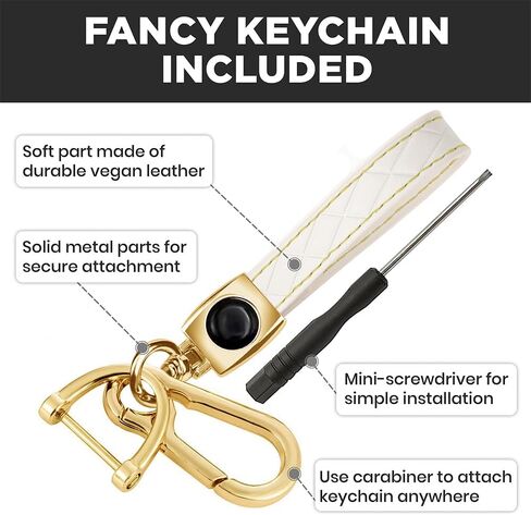 Lucrum for Toyota Camry Key Fob Cover و Ceychain Leather-KeyFob Case for Corolla ، Rav4 ، Avalon ، Prius ، C-HR (2019-2025) in Kuwait