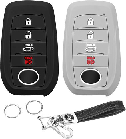 QBUC 2PCS for Toyota Key Fob Cover, Silicone 4 Button Key Case for Toyota 2019+ Land Cruiser 2021-2025 Venza RAV4 Corolla Grand Highlander Tundra Crown 2022-2025Tacoma TRD Corolla SE Camry XSE in Saudi Arabia