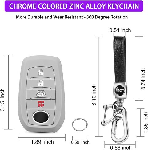 QBUC 2PCS for Toyota Key Fob Cover, Silicone 4 Button Key Case for Toyota 2019+ Land Cruiser 2021-2025 Venza RAV4 Corolla Grand Highlander Tundra Crown 2022-2025Tacoma TRD Corolla SE Camry XSE in Saudi Arabia