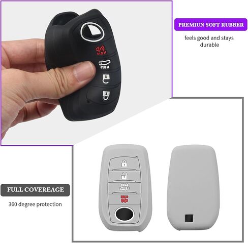 QBUC 2PCS for Toyota Key Fob Cover, Silicone 4 Button Key Case for Toyota 2019+ Land Cruiser 2021-2025 Venza RAV4 Corolla Grand Highlander Tundra Crown 2022-2025Tacoma TRD Corolla SE Camry XSE in Saudi Arabia