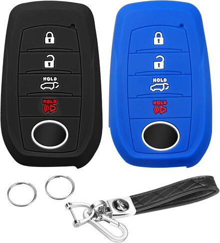 QBUC 2PCS for Toyota Key Fob Cover, Silicone 4 Button Key Case for Toyota 2019+ Land Cruiser 2021-2025 Venza RAV4 Corolla Grand Highlander Tundra Crown 2022-2025Tacoma TRD Corolla SE Camry XSE in Saudi Arabia