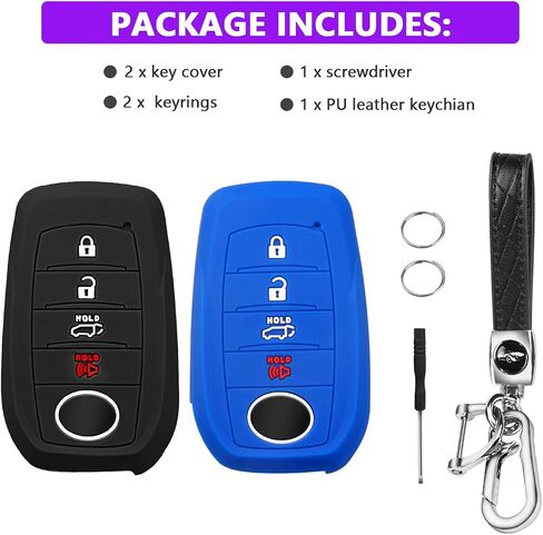 QBUC 2PCS for Toyota Key Fob Cover, Silicone 4 Button Key Case for Toyota 2019+ Land Cruiser 2021-2025 Venza RAV4 Corolla Grand Highlander Tundra Crown 2022-2025Tacoma TRD Corolla SE Camry XSE in Saudi Arabia