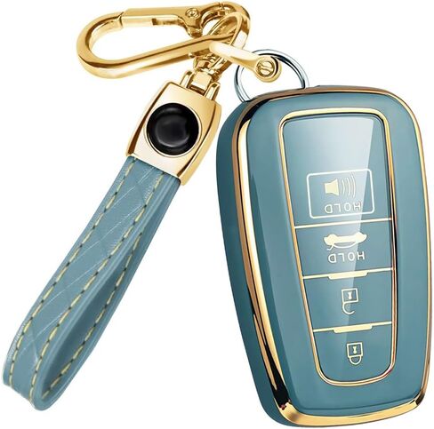 Lucrum for Toyota Camry Key Fob Cover و Ceychain Leather-KeyFob Case for Corolla ، Rav4 ، Avalon ، Prius ، C-HR (2019-2025) in Kuwait