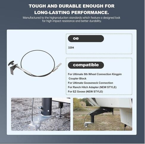 3204 Remote Latch Cable fit for Ultimate 5th Wheel Connection Kingpin Coupler Block, Ultimate Gooseneck Connection, Ranch Hitch Adapter, EZ Goose in Kuwait