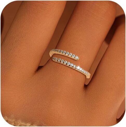 FUNYCHEN Pearls Ring Sterling Silver Rings For Women Freshwater Cultured Pearl Ring With Cubic Zirconia Dainty Stackable Adjustable Open Ring Fashion Statement Jewelry Collection Gifts in Kuwait
