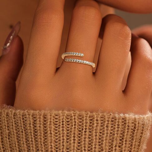 FUNYCHEN Pearls Ring Sterling Silver Rings For Women Freshwater Cultured Pearl Ring With Cubic Zirconia Dainty Stackable Adjustable Open Ring Fashion Statement Jewelry Collection Gifts in Kuwait