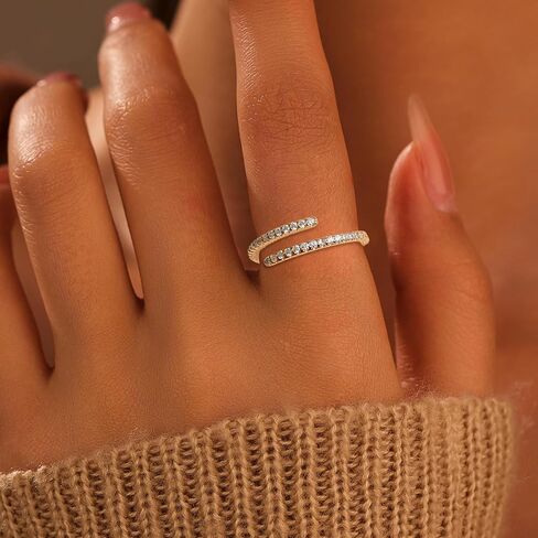 FUNYCHEN Pearls Ring Sterling Silver Rings For Women Freshwater Cultured Pearl Ring With Cubic Zirconia Dainty Stackable Adjustable Open Ring Fashion Statement Jewelry Collection Gifts in Kuwait