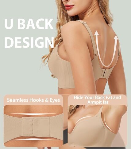 Push Up Bras for Women with Adjustable Band Size Pushup Knob - No Underwire Full Support Wireless Comfortable Add 2 Cups Bras in Saudi Arabia